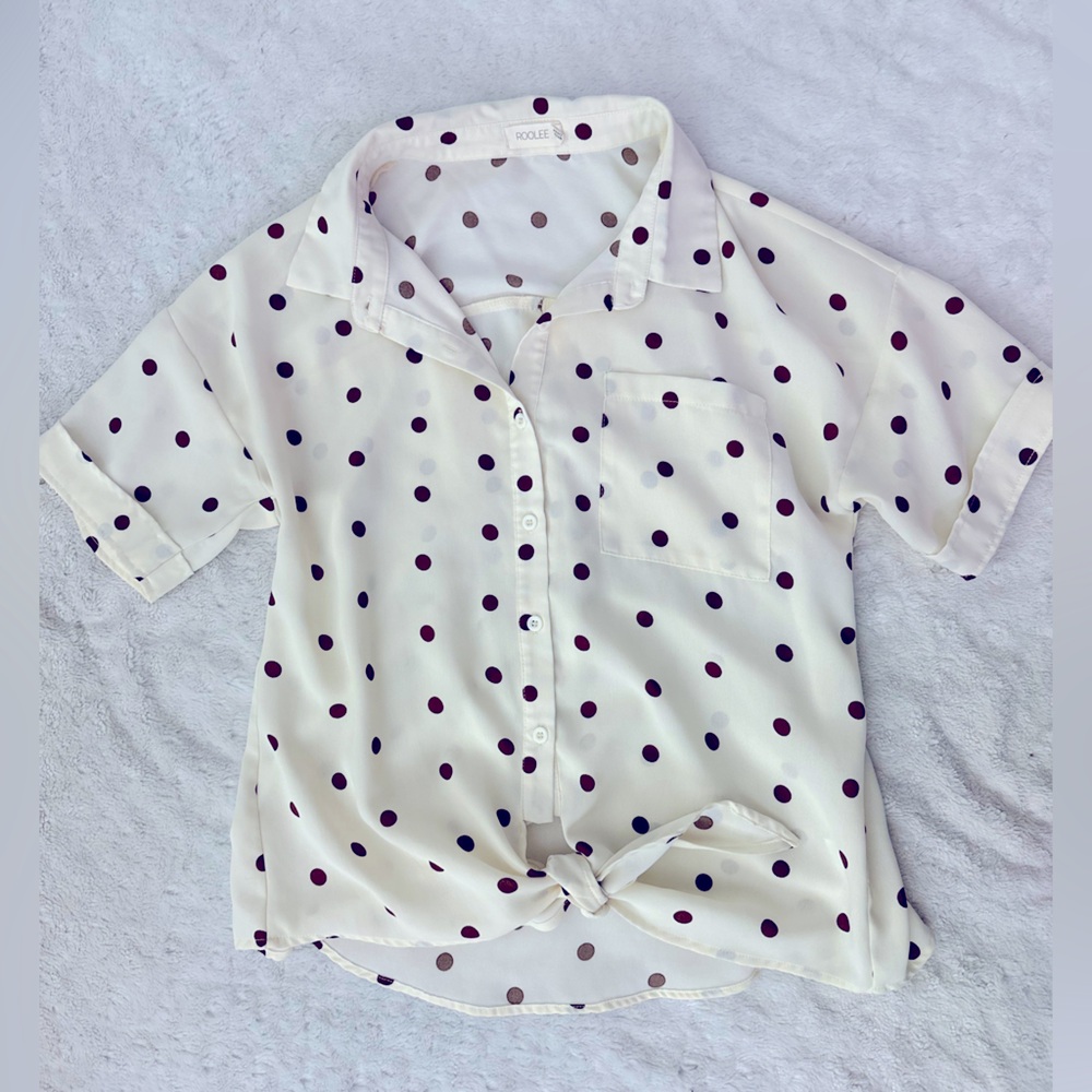 NWOT- ROOLEE Finsen Polka Dot Top - Picture 2 of 10